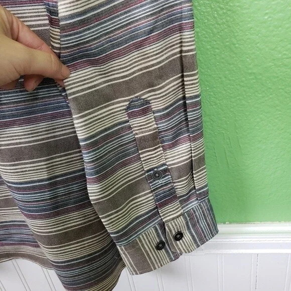 Swiss tech Mens plus size striped button up shirt size 2xl - Picture 4 of 14